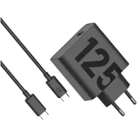 Motorola Power Delivery Oplader 125W Zwart + Usb C Kabel 1m Zwart Kunststof
