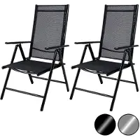 Casaria Tuinstoelen Bern 4 stuks Zilver Aluminium