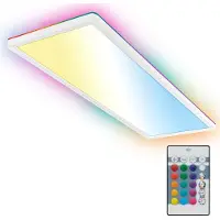 B.K.Licht - LED Plafondlamp - met afstandsbediening - met RGBIC - plafonniére met achtergrondverlichting - CCT - dimbaar - 58x20x3 cm - wit