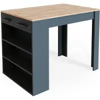 Vicco Repose Eetkamertafel – 67 x 100 cm Antraciet/gouden eik