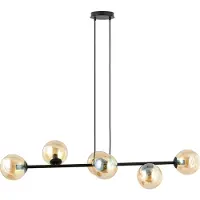 Emibig Hanglamp Glassy, dimbaar, zwart, Woon-/ Eetkamer, metaal, Modern, hanglamp