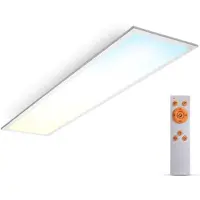 B.K.Licht LED paneel Brian CCT, wit, 100 x 25 cm, afstandsbediening Brian, dimbaar, wit / opaal, Werkkamer / Kantoor, metaal, LED paneel