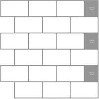 vidaXL Subway tegel 10 st Wit Grijs 30 x 30 cm Polyurethaan en PET