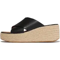 FitFlop Platvorms Lederen Dames Zwarte Sandalen