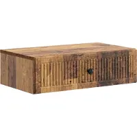 vidaXL Wandgemonteerde Zijtafel Oud hout 59 x 34,5 x 17 cm