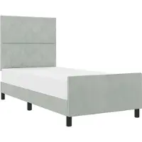 vidaXL Boxspring bed met hoofdeinde Lichtgrijs 100 x 200 cm Fluweel
