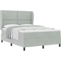 vidaXL Boxspringbed met hoofdeinde, lichtgrijs, 190 x 140 cm, fluweel