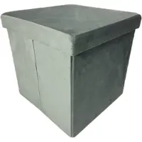 Begryf - Opbergpoef - lichtgrijs - met deksel - 38x38x37 cm