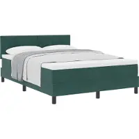 vidaXL Boxspringbed met hoofdeinde, donkergroen, 140 x 190 cm, fluweel