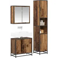 vidaXL Badkamermeubel Set 3 st Oud Hout 65 x 33 x 60 cm Bewerkt hout
