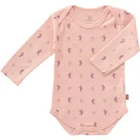 Fresk Romper met Lange Mouwen 3-6 m - Babykleding - Biologisch Katoen - Roze - Seahorse