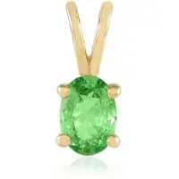 Cavill - Zilver Hanger 925 Sterling Zilver Verguld - Tsavoriet Ovaal 0,725 ct - Elegant Tanzania Edelsteen Sieraad