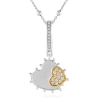 Cavill - Hartvormige Halsketting - 925 Sterling Zilver - Pavé Zirkonen 0,22 ct - Verstelbaar 45-50 cm - Elegant Sieraad Dames