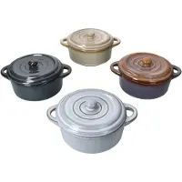 MamboCat 4-delig set kookpotten met deksel, elk 1x beige, lichtblauw, donkerblauw en paars – Q51200720