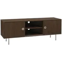 Sweeek Vintage tv meubel met 2 deuren houtdecor en roestvrij staal 140cm Walnoot