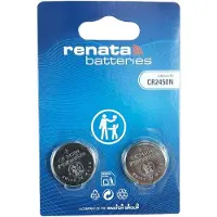 Renata CR2450N Lithium Knoopcel Batterij 3V 540mAh — Met Opstaande Rand — Blister 2 stuks