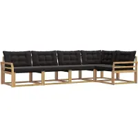 vidaXL Buiten bank set 5 st Wit en zwart