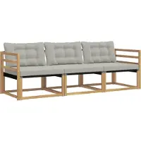 vidaXL Buiten bank set 3 st Wit en Lichtgrijs