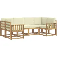 vidaXL Buiten bank set 6 st Wit en crèmekleurig