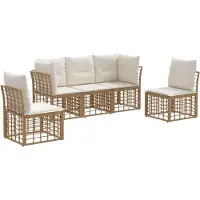 vidaXL Buiten bank set Naturel Polyester