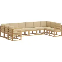 vidaXL Buiten bank set 10 st Wit en Beige