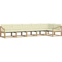 vidaXL Buiten bank set 6 st Wit en crèmekleurig