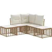 vidaXL Buiten bank set Naturel Polyester
