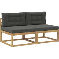 vidaXL 2 Stuk Buiten Midden Sofa Polyester Wit