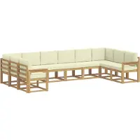 vidaXL Buiten bank set 10 st Wit en crèmekleurig