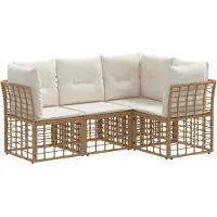 vidaXL Buiten bank set Naturel Polyester