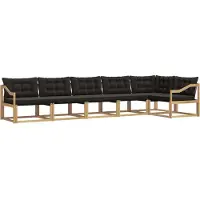 vidaXL Buiten bank set 6 st Wit en zwart