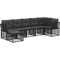 vidaXL Buiten bank set Zwart Polyester