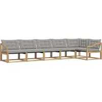 vidaXL Buiten bank set 6 st Wit en Lichtgrijs
