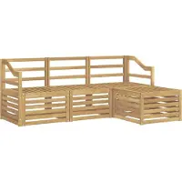vidaXL Buiten bank set 4 st Wit Massief Acacia Hout