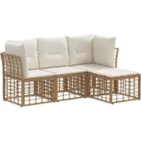 vidaXL Buiten bank set Naturel Polyester