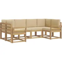 vidaXL Buiten bank set 6 st Wit en Beige