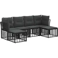 vidaXL Buiten bank set Zwart Polyester