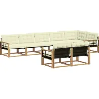vidaXL Buiten bank set 8 st Wit en crèmekleurig