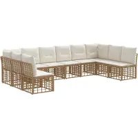 vidaXL Buiten bank set Naturel Polyester