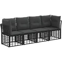 vidaXL Buiten bank set Zwart Polyester