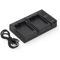 123accu Olympus LI-10B / LI-12B USB-C double slot oplader (4.2V, 0.7A, huismerk)