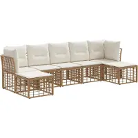 vidaXL Buiten bank set Naturel Polyester