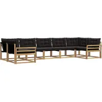 vidaXL Buiten bank set 7 st Wit en zwart