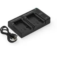 123accu Panasonic VW-VBT190 / VW-VBT380 USB-C double slot oplader (4.2V, 0.7A, huismerk)
