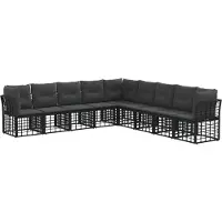 vidaXL Buiten bank set Zwart Polyester