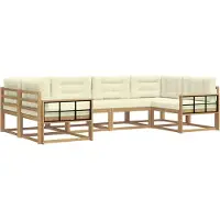 vidaXL Buiten bank set 6 st Wit en crèmekleurig