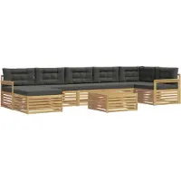 vidaXL Buiten bank set 8 st Wit en antracietkleurig