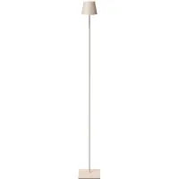 Sigor LED vloerlamp Nuindie IP54 120 cm rond USB-C dune beige Nuindie, dimbaar, crème / amber, Woon-/ Eetkamer, Aluminium, Modern