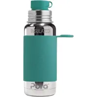 Pura Thermos Sportfles 475 ml - Thermoskan - Thermosbeker - Plasticvrij - Met Dubbele Wand - Inclusief Sportdop en Sportsleeve - Top is Verwisselbaar - Mint
