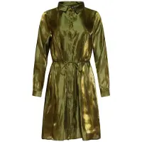 Smashed Lemon Glanzende midi-jurk met taillekoord |